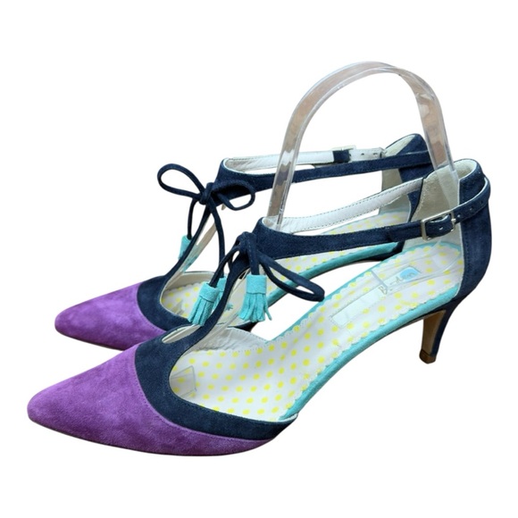 Boden women size 7 |38 EU Purple And Blue Point Toe Court Shoe Heels - Picture 1 of 9